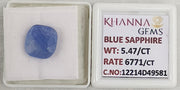 5.47/CT Natural Blue Sapphire with Govt Lab Certificate-12214D49581